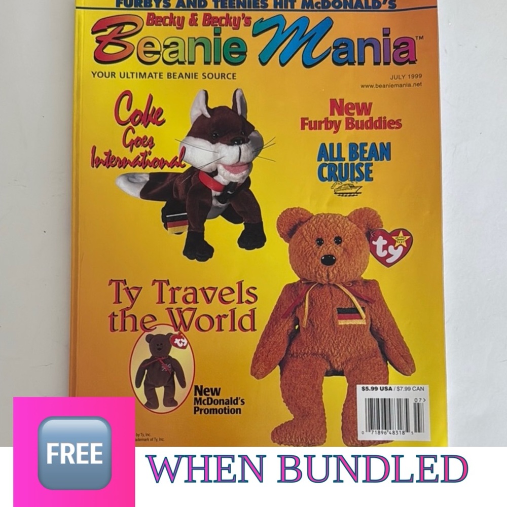 🆓 Free When Bundled Becky & Becky’s Beanie Mania July 1999 Magazine